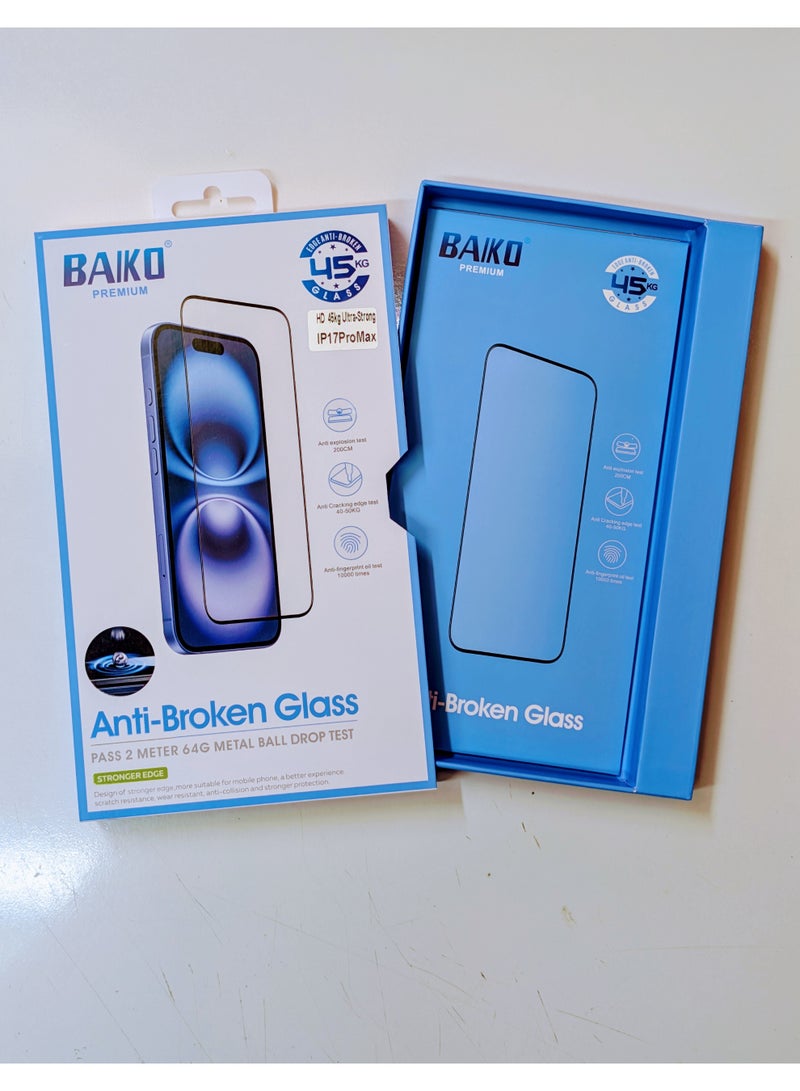 Baiko Premium Anti-Broken Glass Screen Protector iPhone 17 Pro Max - Image 1